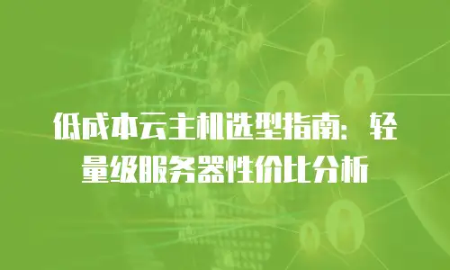 低成本云主机选型指南：轻量级服务器性价比分析