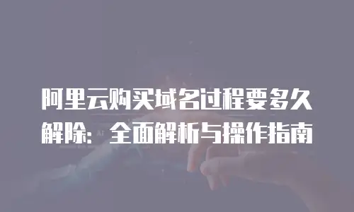 阿里云购买域名过程要多久解除：全面解析与操作指南