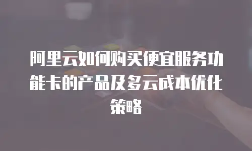 阿里云如何购买便宜服务功能卡的产品及多云成本优化策略