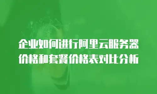 企业如何进行阿里云服务器价格和套餐价格表对比分析