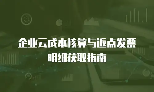 企业云成本核算与返点发票明细获取指南