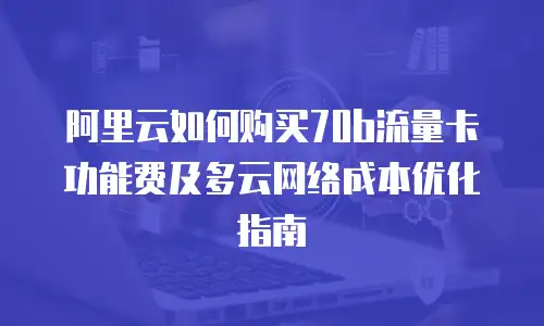 阿里云如何购买70b流量卡功能费及多云网络成本优化指南