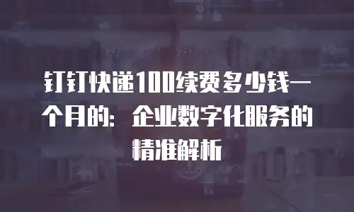 钉钉快递100续费多少钱一个月的：企业数字化服务的精准解析