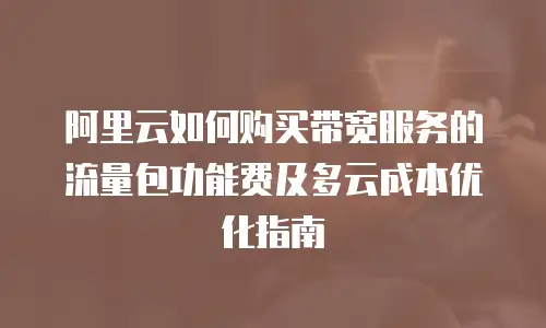 阿里云如何购买带宽服务的流量包功能费及多云成本优化指南