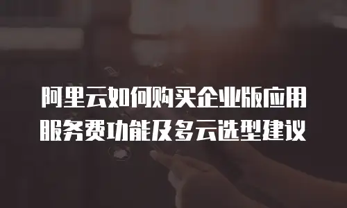 阿里云如何购买企业版应用服务费功能及多云选型建议