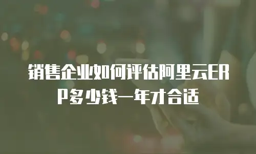 销售企业如何评估阿里云ERP多少钱一年才合适