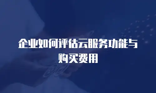 企业如何评估云服务功能与购买费用