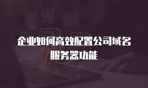 企业如何高效配置公司域名服务器功能
