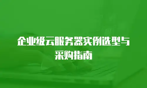 企业级云服务器实例选型与采购指南