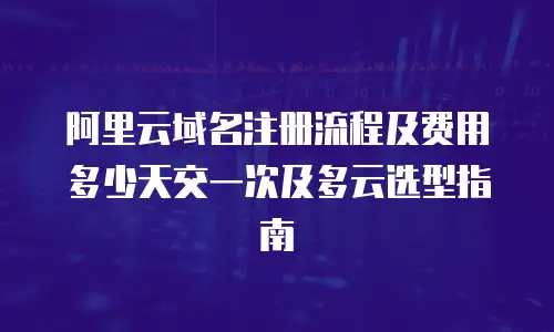 阿里云域名注册流程及费用多少天交一次及多云选型指南
