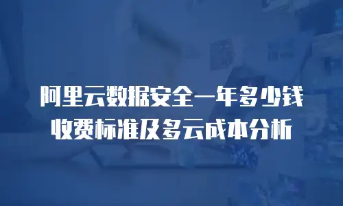 阿里云数据安全一年多少钱收费标准及多云成本分析