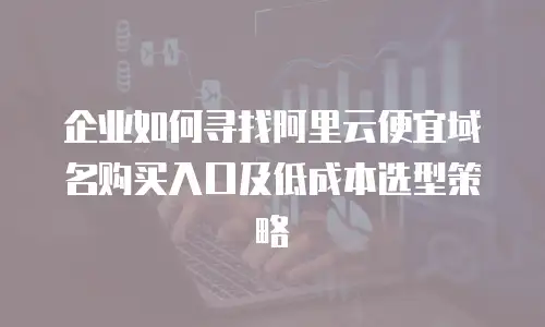 企业如何寻找阿里云便宜域名购买入口及低成本选型策略