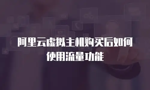阿里云虚拟主机购买后如何使用流量功能