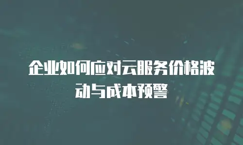 企业如何应对云服务价格波动与成本预警