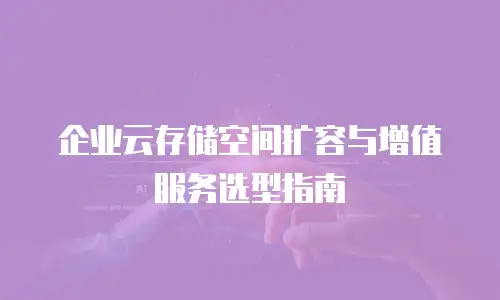 企业云存储空间扩容与增值服务选型指南
