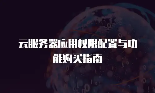 云服务器应用权限配置与功能购买指南