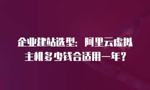 企业建站选型：阿里云虚拟主机多少钱合适用一年？