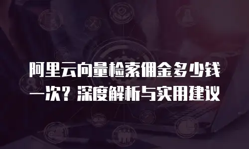 阿里云向量检索佣金多少钱一次？深度解析与实用建议