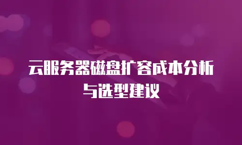云服务器磁盘扩容成本分析与选型建议