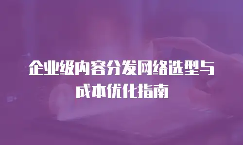企业级内容分发网络选型与成本优化指南