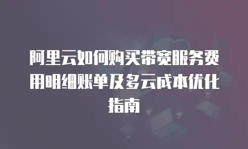 阿里云如何购买带宽服务费用明细账单及多云成本优化指南