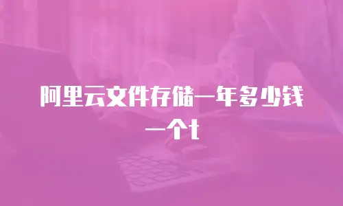 阿里云文件存储一年多少钱一个t