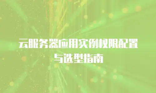 云服务器应用实例权限配置与选型指南