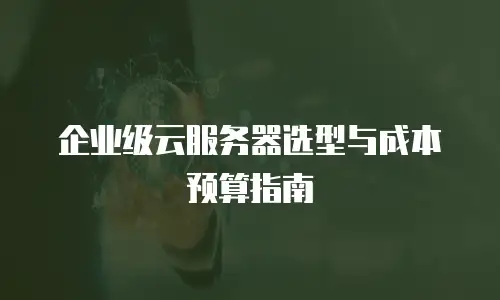 企业级云服务器选型与成本预算指南