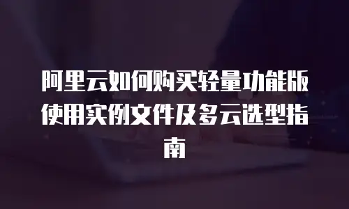 阿里云如何购买轻量功能版使用实例文件及多云选型指南