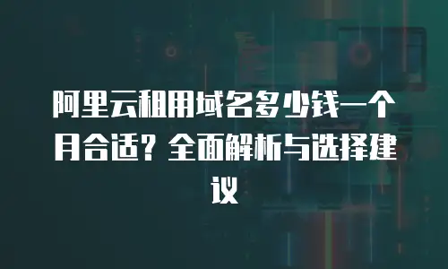阿里云租用域名多少钱一个月合适？全面解析与选择建议