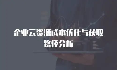 企业云资源成本优化与获取路径分析