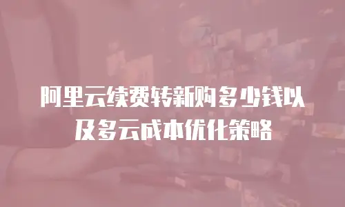 阿里云续费转新购多少钱以及多云成本优化策略