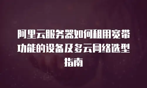 阿里云服务器如何租用宽带功能的设备及多云网络选型指南