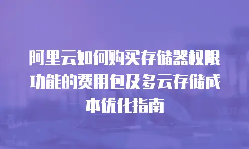 阿里云如何购买存储器权限功能的费用包及多云存储成本优化指南