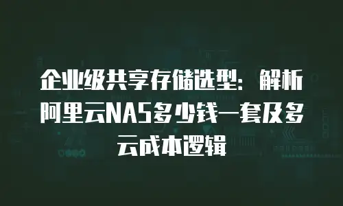 企业级共享存储选型：解析阿里云NAS多少钱一套及多云成本逻辑