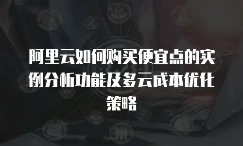 阿里云如何购买便宜点的实例分析功能及多云成本优化策略