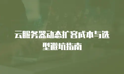 云服务器动态扩容成本与选型避坑指南