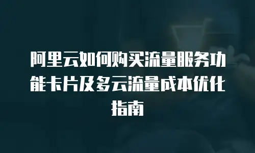 阿里云如何购买流量服务功能卡片及多云流量成本优化指南