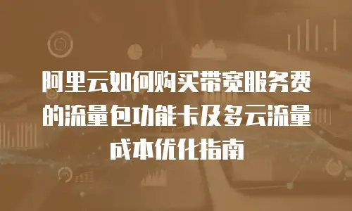 阿里云如何购买带宽服务费的流量包功能卡及多云流量成本优化指南