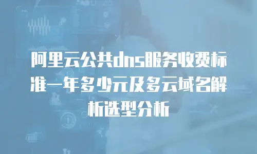 阿里云公共dns服务收费标准一年多少元及多云域名解析选型分析