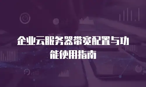 企业云服务器带宽配置与功能使用指南