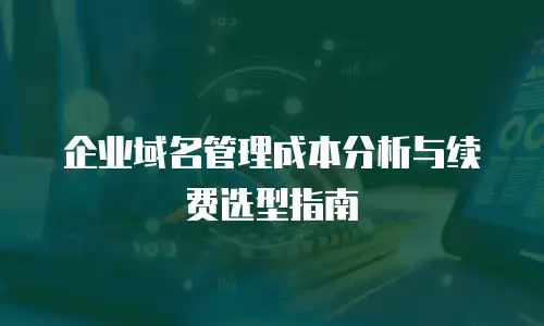企业域名管理成本分析与续费选型指南