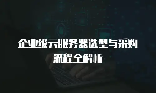 企业级云服务器选型与采购流程全解析