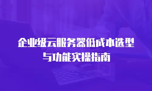 企业级云服务器低成本选型与功能实操指南