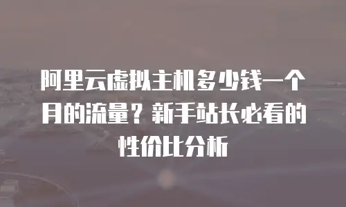 阿里云虚拟主机多少钱一个月的流量？新手站长必看的性价比分析