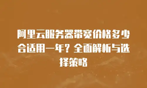 阿里云服务器带宽价格多少合适用一年？全面解析与选择策略