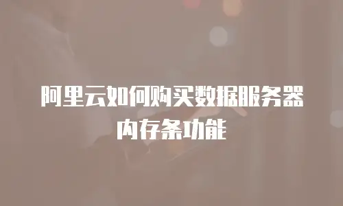 阿里云如何购买数据服务器内存条功能