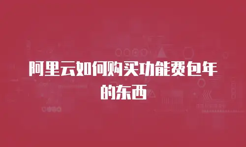 阿里云如何购买功能费包年的东西