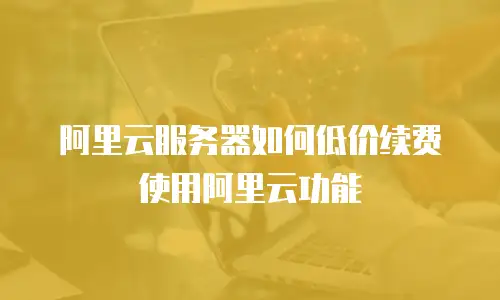 阿里云服务器如何低价续费使用阿里云功能