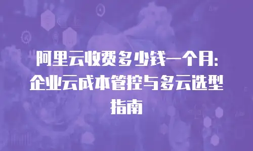 阿里云收费多少钱一个月：企业云成本管控与多云选型指南